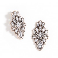 Starburst Glam Crystal Cluster Statement Stud Earrings 